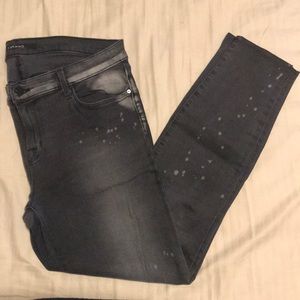 J Brand Jeans Distressed Black Cropped Skinny